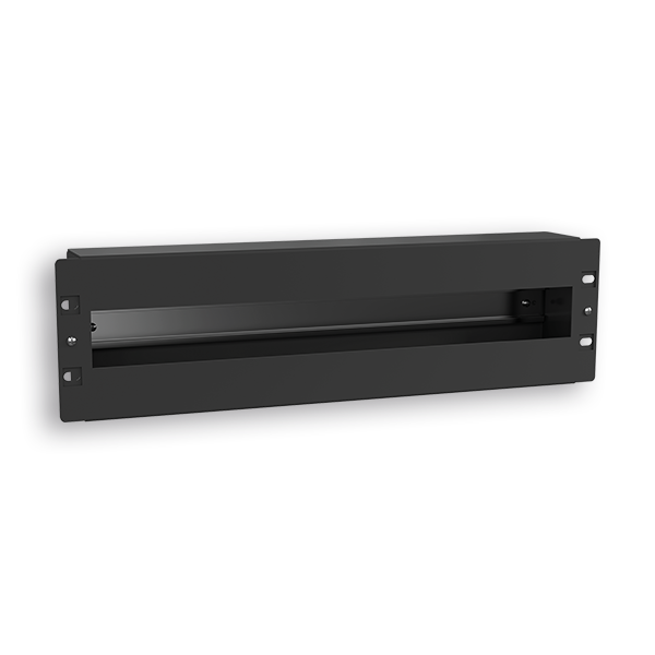 RAQUITED 19’’ PANEL W/ DIN RAIL BLACK 3U