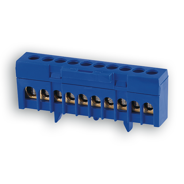 BARRAMENTO ISOLADO NEUTRO 10F (1x25+9x16) AZUL