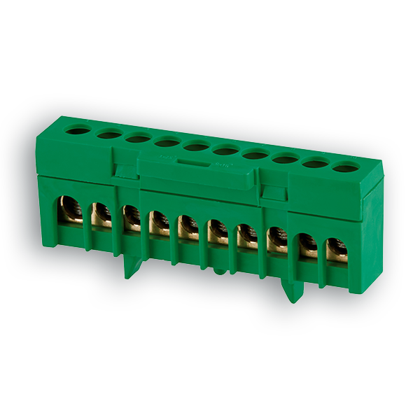 BARRAMENTO ISOLADO TERRA 10F (1x25+9x16) VERDE