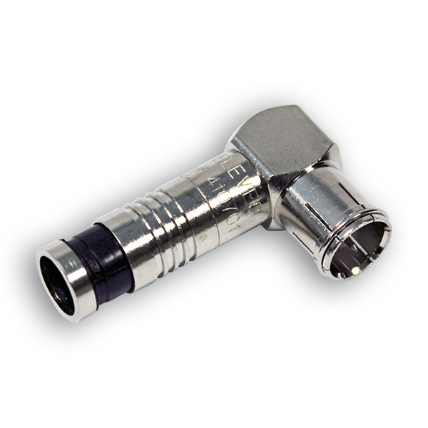 RIGHT ANGLE F COMPRESSION PLUG-IN CONNECTOR