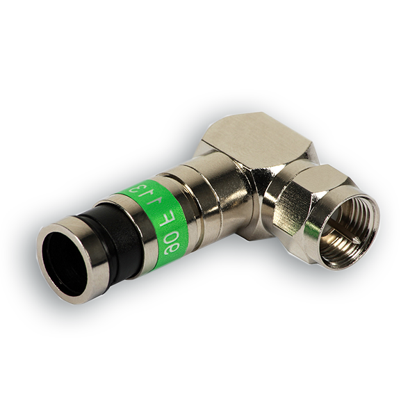 THREADED RIGHT ANGLE F COMPRESSION CONNECTOR 